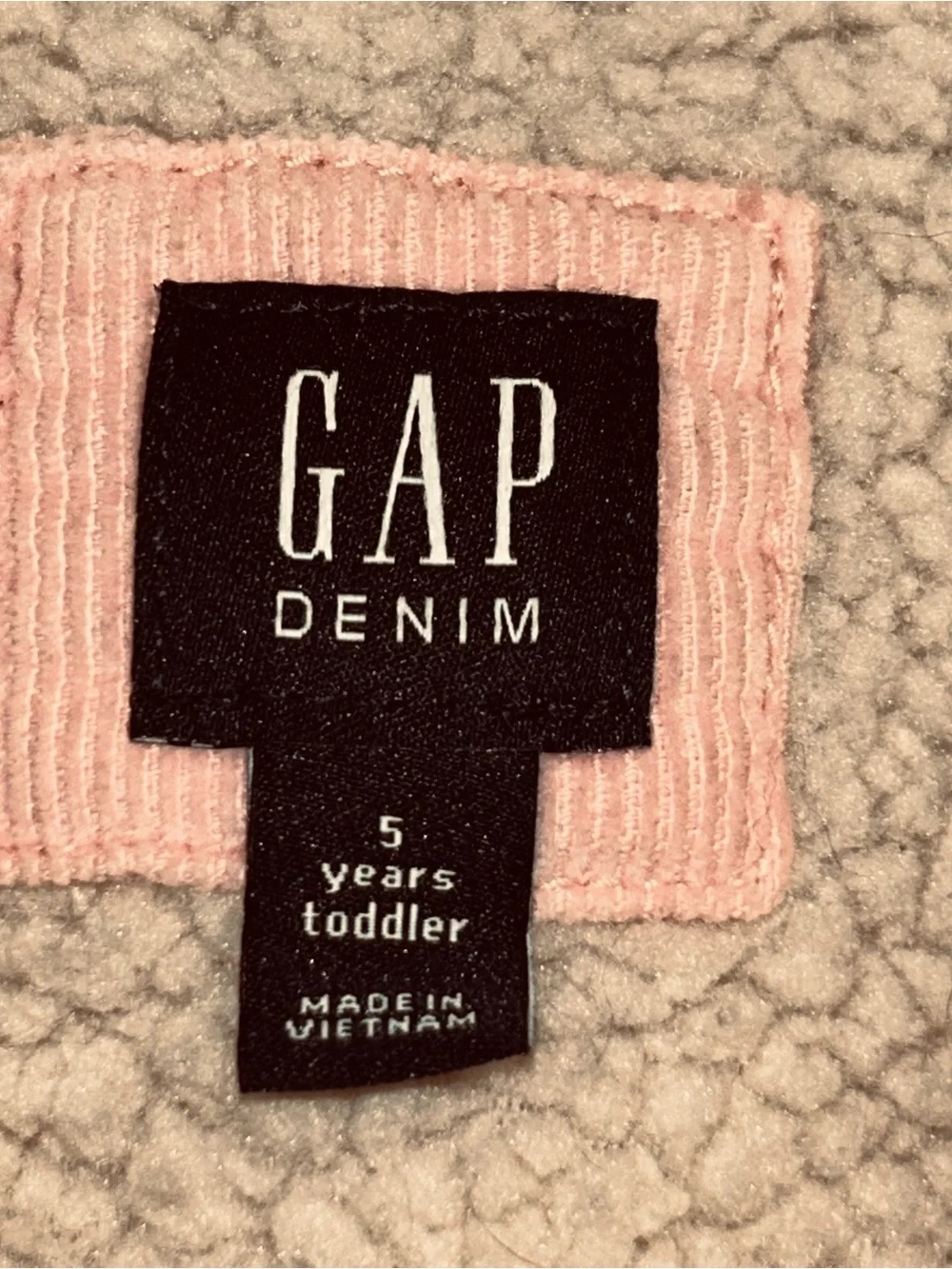 Gap Baby Corduroy Sherpa Jacket Pink Corduroy With Cream Sherpa Lining Size 5 Yr